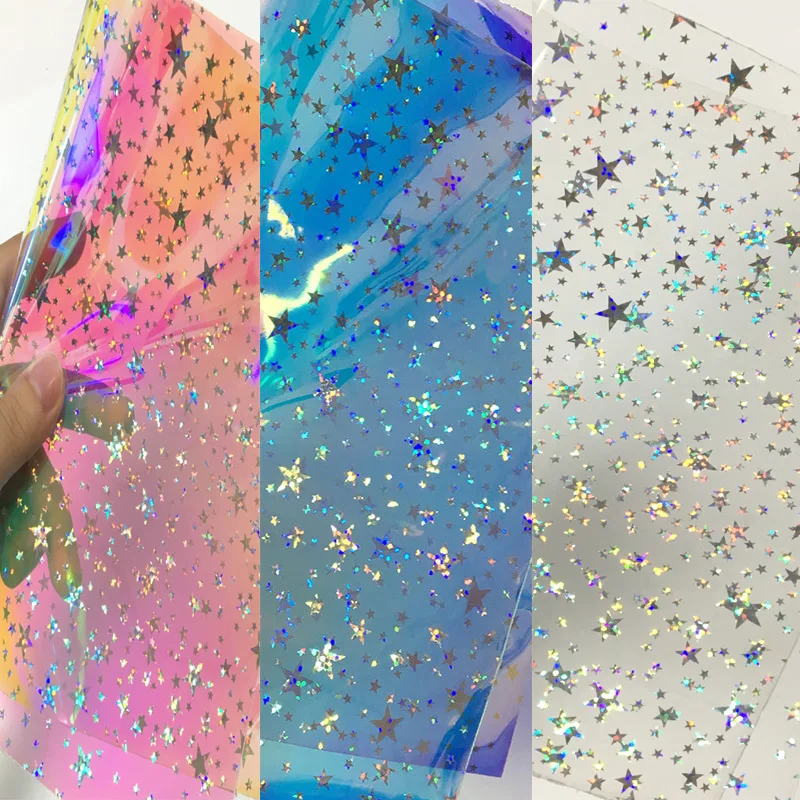 1 Sheet 15*25cm Laser Star Film Bag Jewelry Accessories Gradient Colorfull Films