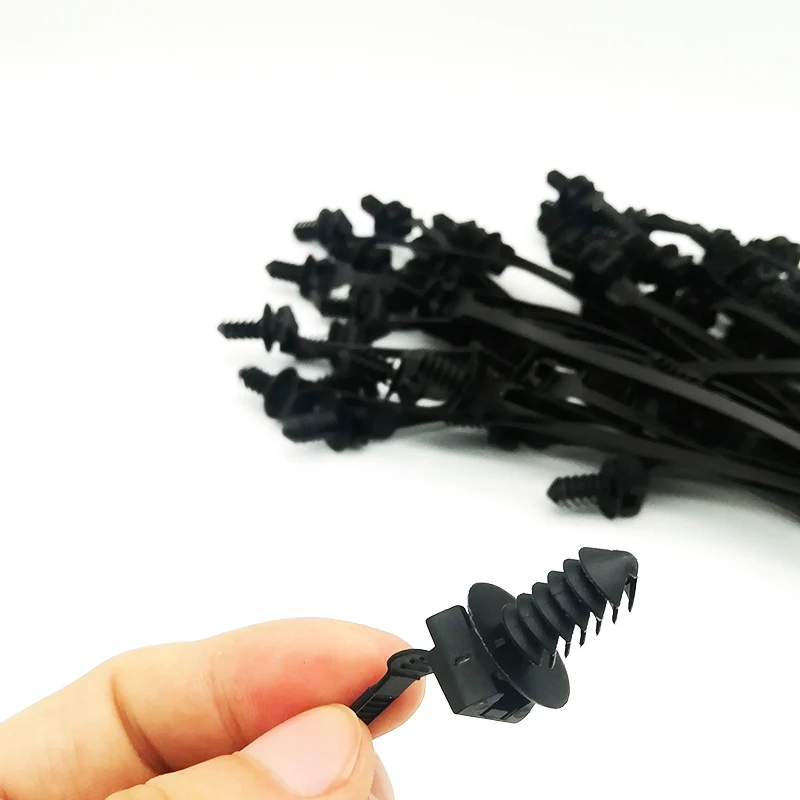 50pcs/lot Car Nylon Cable Tie Clips Detachable Self-Locking Plastic Zip Universal