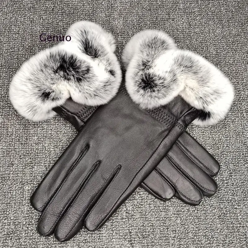 

Female Glove for Women Winter Cashmere Keep Warm Driving Full Finger Gloves Touched Screen for Phone Glove Guantes Luva