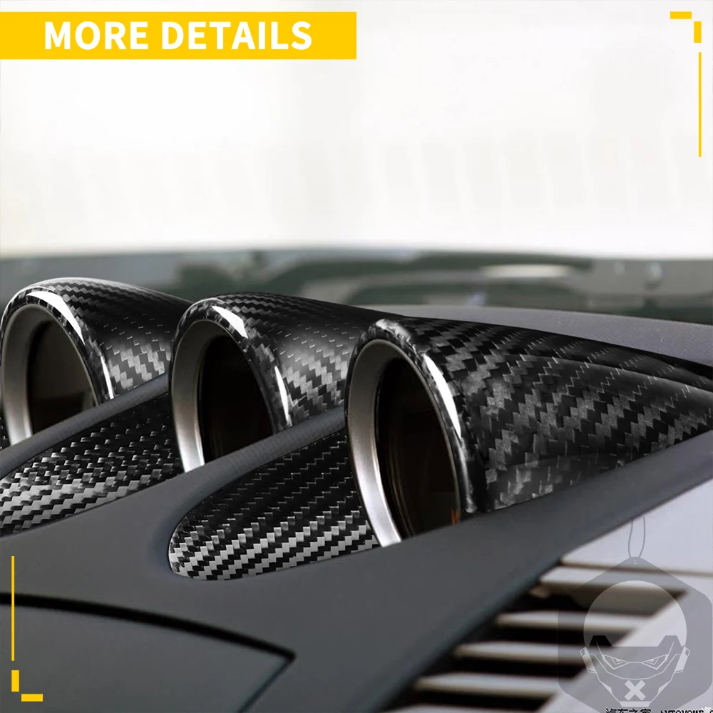 닛산 350Z Z33 용 리얼 탄소 섬유 내부 게이지 포드 트림 커버, 대시 포인터 스티커 장식 액세서리