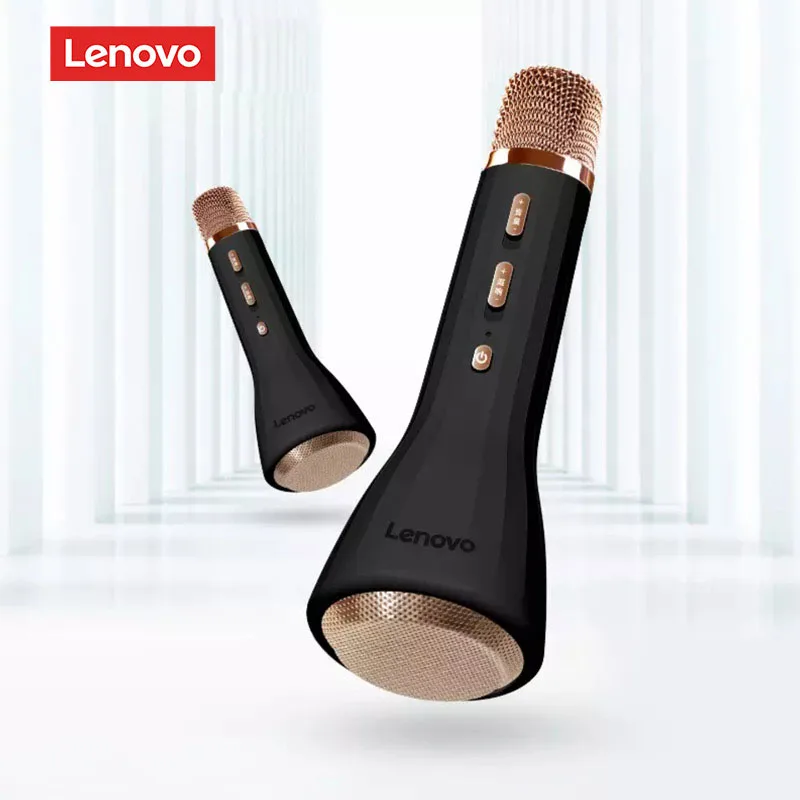 Original Lenovo Microphone Wireless 4.2 Bluetooth Live broadcast Karaoke Portable Speaker Player Recorder for KTV Birthday Party