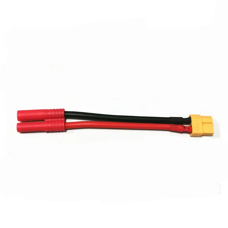 XT-60 Male To HXT 4mm Male Bullet Connector For Convert Battery with 12awg wire HXT 4MM Bullet to XT60 on ESC Charger