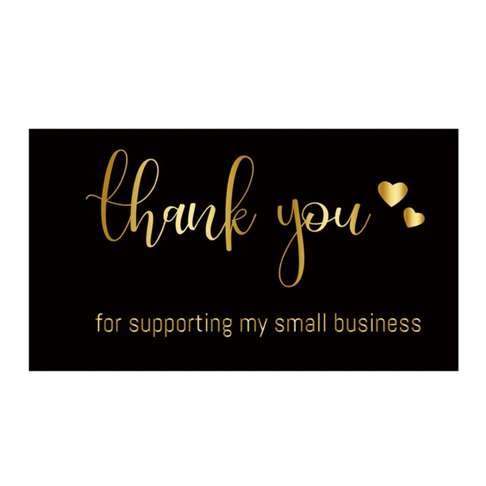 Black Thank You for Supporting My Small Business Card Thank You for Your Order Card Retail Store Handmade Decoration Supplies