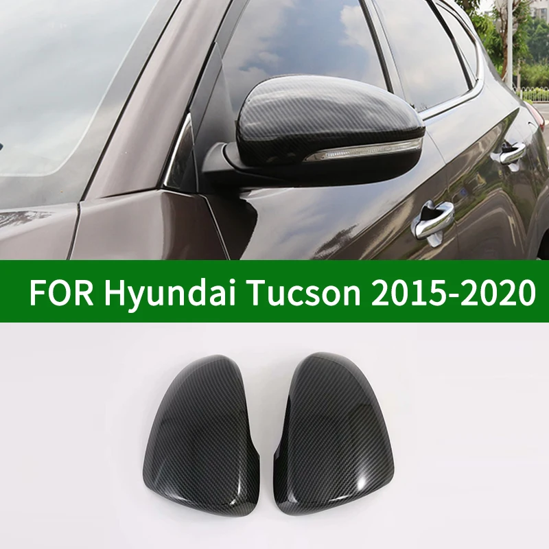 

For Hyundai Tucson 2015-2020 car Rearview mirror cover trim,accessories black carbon fibre Side Turn Signal Mirror Covers 2019