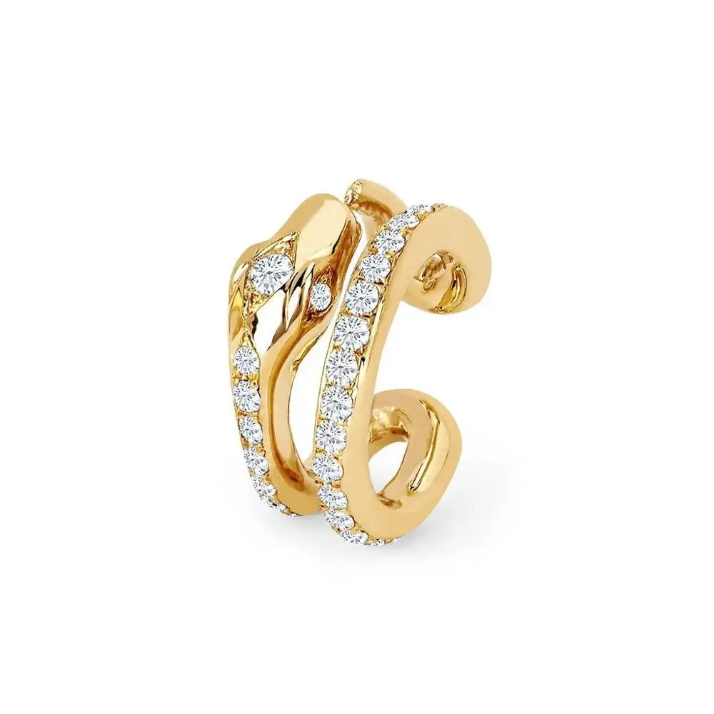 1 piece Cheap wholesale simple jewelry No Piercing cz snake ear cuff earring Gold color fashion jewelry