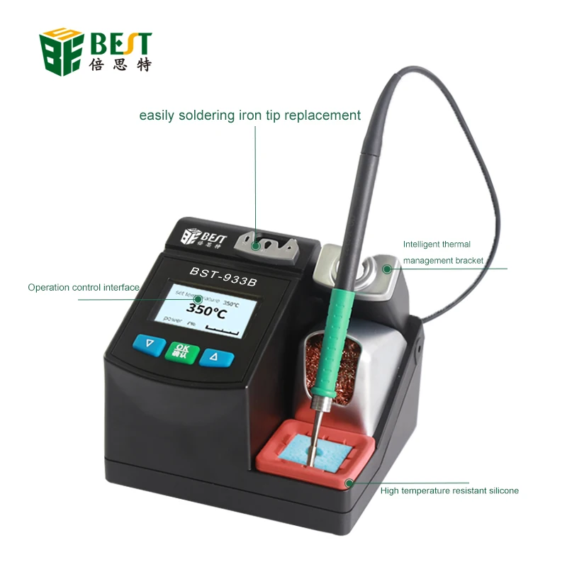 BST-933 Precision Professional Welding Iron 3S Heat Digital Infrared Intelligent Lead-free Soldering Station for Rework