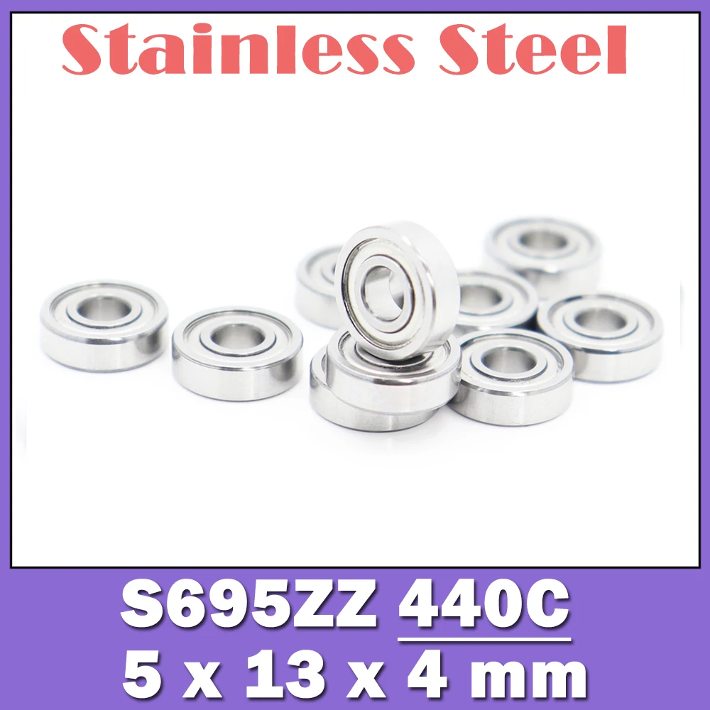 Roulements à billes en acier inoxydable S695ZZ, 5x13x4mm, 10 pièces, 440C, S695Z S695 Z