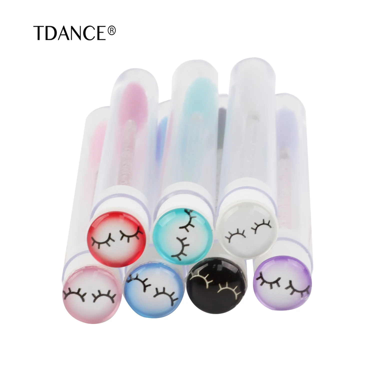 TDANCE 50Pcs Crystal Makeup Brushes Tool Add Tube Set Cosmetic Blending Beauty False Eyelashes Extension Reusable Make Up Brush