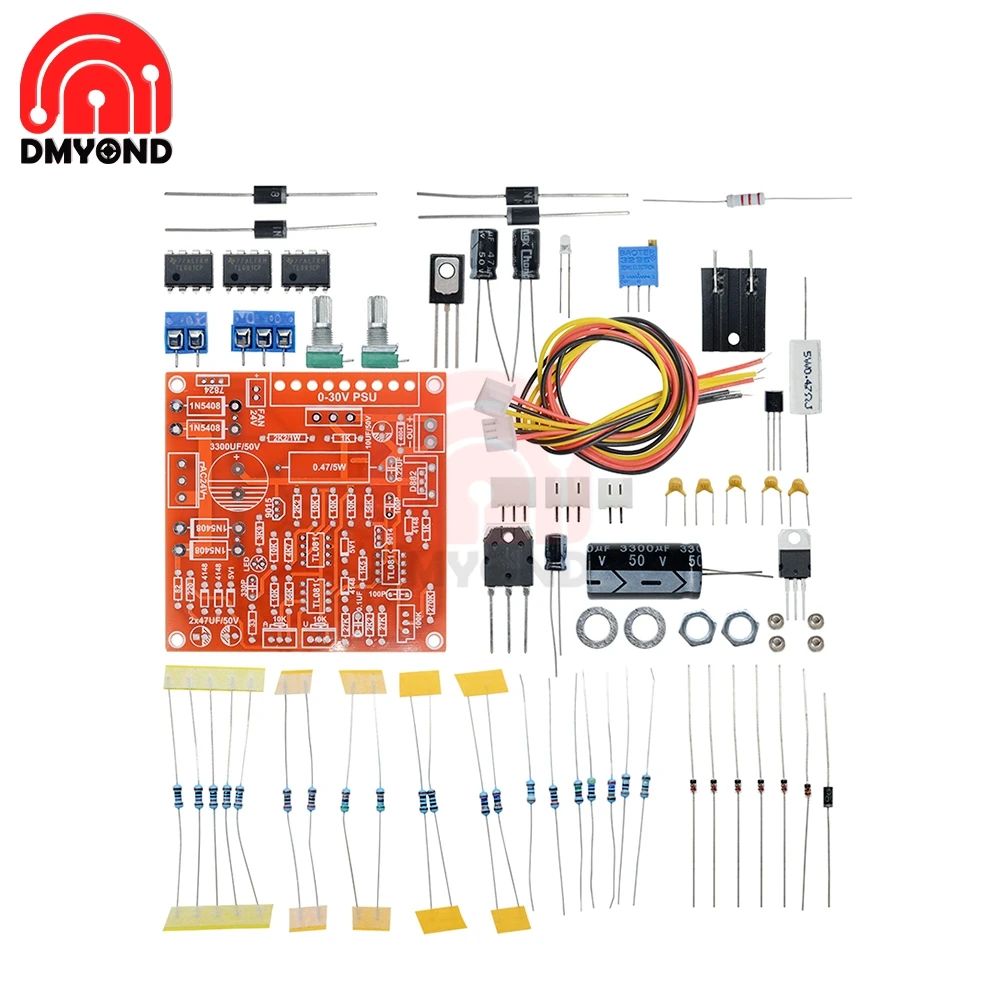 AC-AC 0-30V 2mA-3A Voltage Regulated Continuously Adjustable DC Regulators Power Supply DIY Kits for School Education Lab