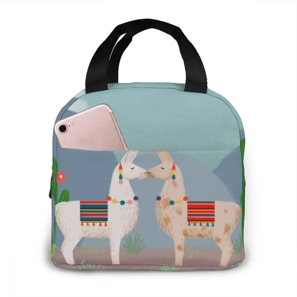 

Portable Lunch Bag Llama Pattern Thermal Insulated Lunch Box Tote Cooler Bag Bento Pouch Lunch Container Food Storage Bag