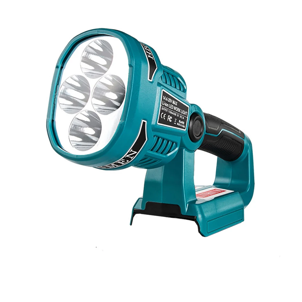 Imagem -05 - Lanterna Led Portátil 12w Holofote Lanterna Lâmpada de Mão Luz de Aviso Área Externa Pesca Acampamento Makita Bateria de 18v