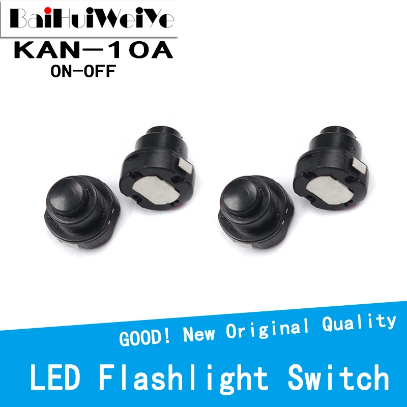 

20PCS 1010X Small Round Cone Circular Flashlight Button Push Switch KAN-10A Self-Locking Switch ON-OFF