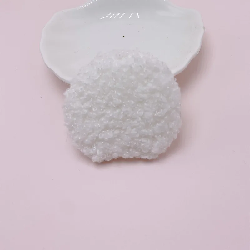 30 Stück/Los 5,5*5cm Plüsch Zweiseitig Samt Runde Katzenohren Gepolsterte Applikationen DIY Handgemachte Kinder Haarspangen Zubehör – Detail 5