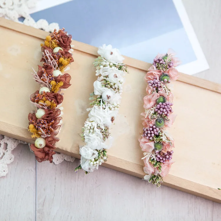 Accesorios de fotografía para recién nacido, diadema de bebé, tocado de foto de bebé de luna llena, diadema de flores hecha a mano