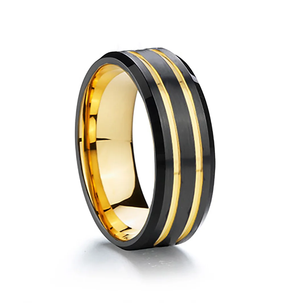 Unique USA blue wedding band Tungsten Rings For men male anniversary gift fashion 8mm Heavy Titanium jewelry Men\'s Ring