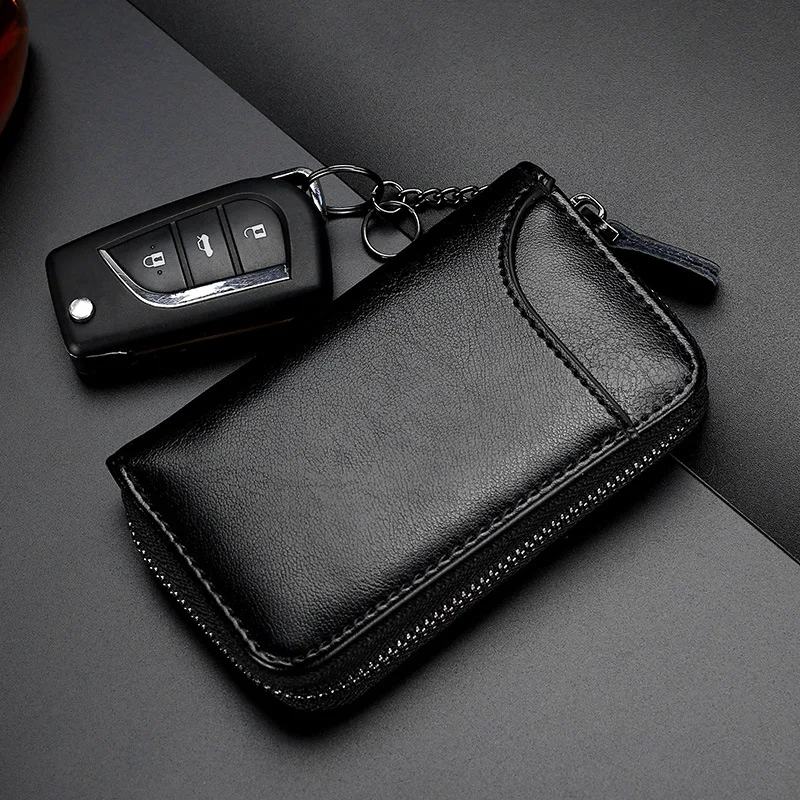 Genuine Leather Keychain Holder Fashion Multifunction Keys Organizer Wallet Men Car Key Case Ladies Smart Housekeeper Keys Pouch