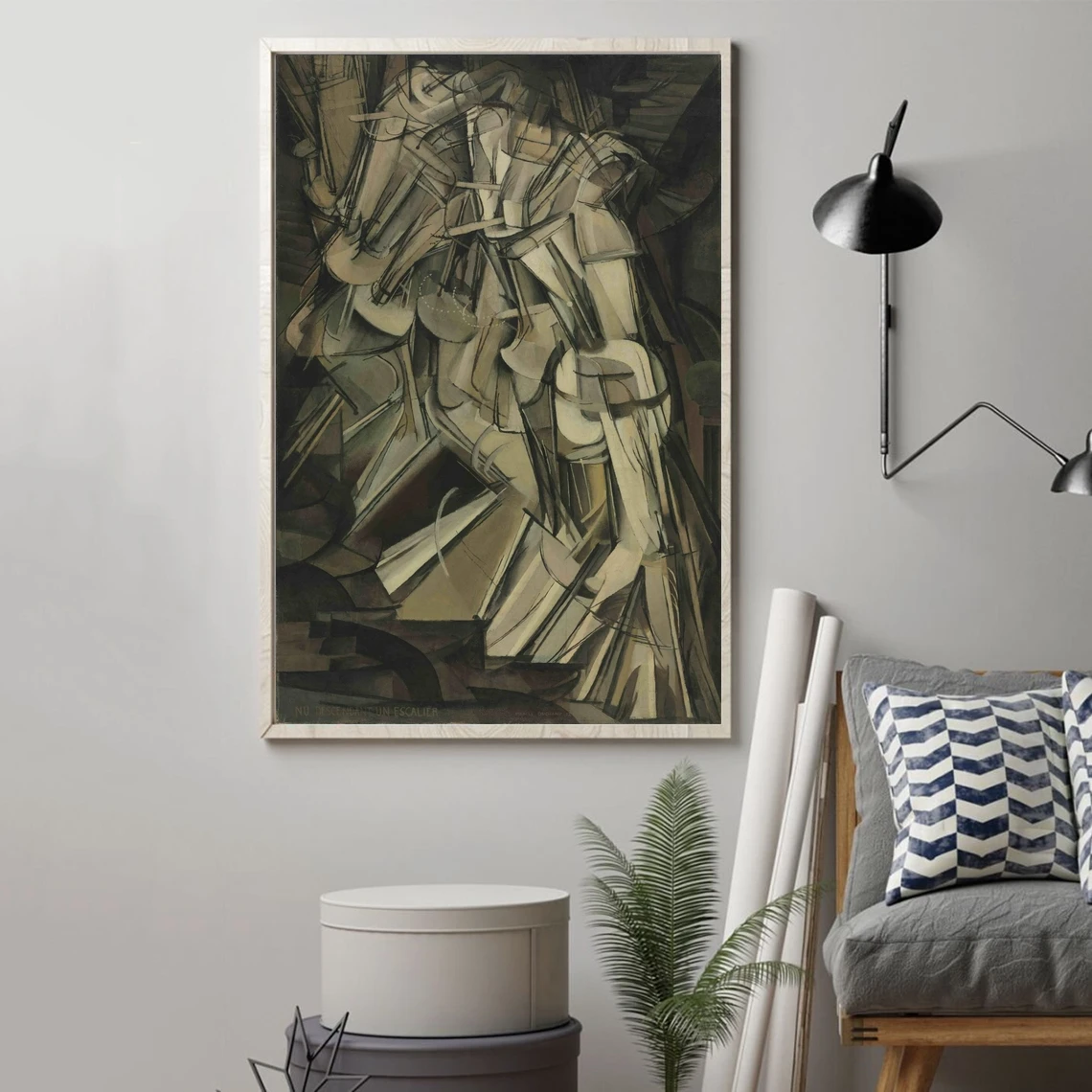 Nude Descending a Staircase, No. 2 by Marcel Duchamp Masterpiece Art Poster Canvas Picture Print Wall Painting Home Decoration