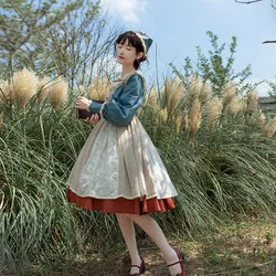 Vintage Lolita Dress Antique Victorian Dress for Women Costume Autumn Winter Long Sleeve Ruffle Lolita Dress Cosplay Loli Cos