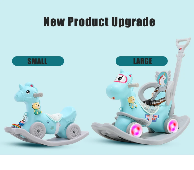 2021 Nieuwe Baby Shining Hobbelpaard Sliding Dual-Purpose Houten Paard Speelgoed Multifunctionele Baby Schommelstoel Auto Indoor Speelgoed Gift