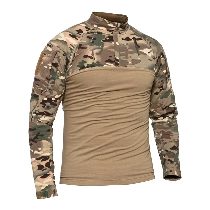 Tactical T shirt Paintball Airsoft Combat shirts Tactical camouflage hunting clothes knitted Frog suits Rapid Assault 4XL