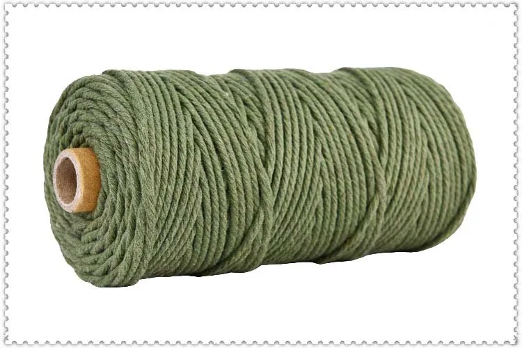 Décor boho fait à la main 3mm 100% cordon de coton coloré corde fil torsadé macramé chaîne bricolage