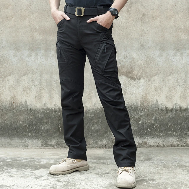 NONE Herren Wasserdichte Cargo Hosen Elastische Mehrere Tasche Militär Männliche Hosen Im Freien Jogger Pant Plus Größe Taktische Hosen Männer 4