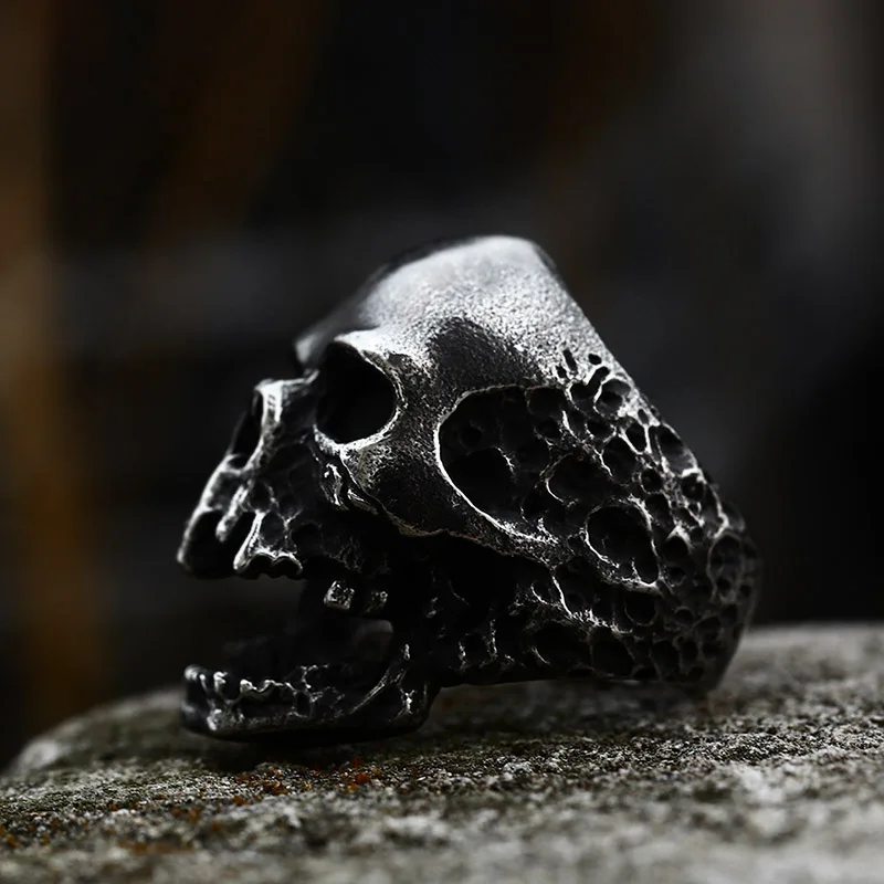 Beier 316L Stainless Steel Ring New Style High Quality Skull Punk Biker Ring For Men Fashion Jewelry LLBR8-382R