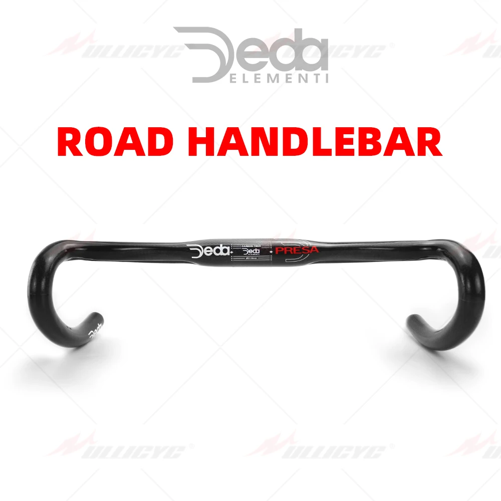 Manillar de bicicleta de carretera ovalado de alcance corto de carbono brillante T800 Deda 3K barra de caรญda 380-440mm accesorios de bicicleta