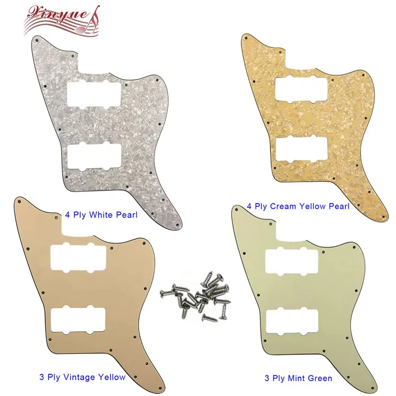 Xinyue personalizado pickguard-para eua 13 buracos parafusos jazzmaster guitarra elétrica pickguard em branco com 2 captadores substituição