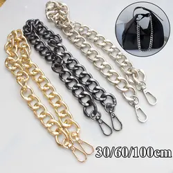 30/60/100cm Silver Gold Bag Chain Replacement Purse Chain Shoulder Strap Long Handbag Handles Metal Chain Bag accessories