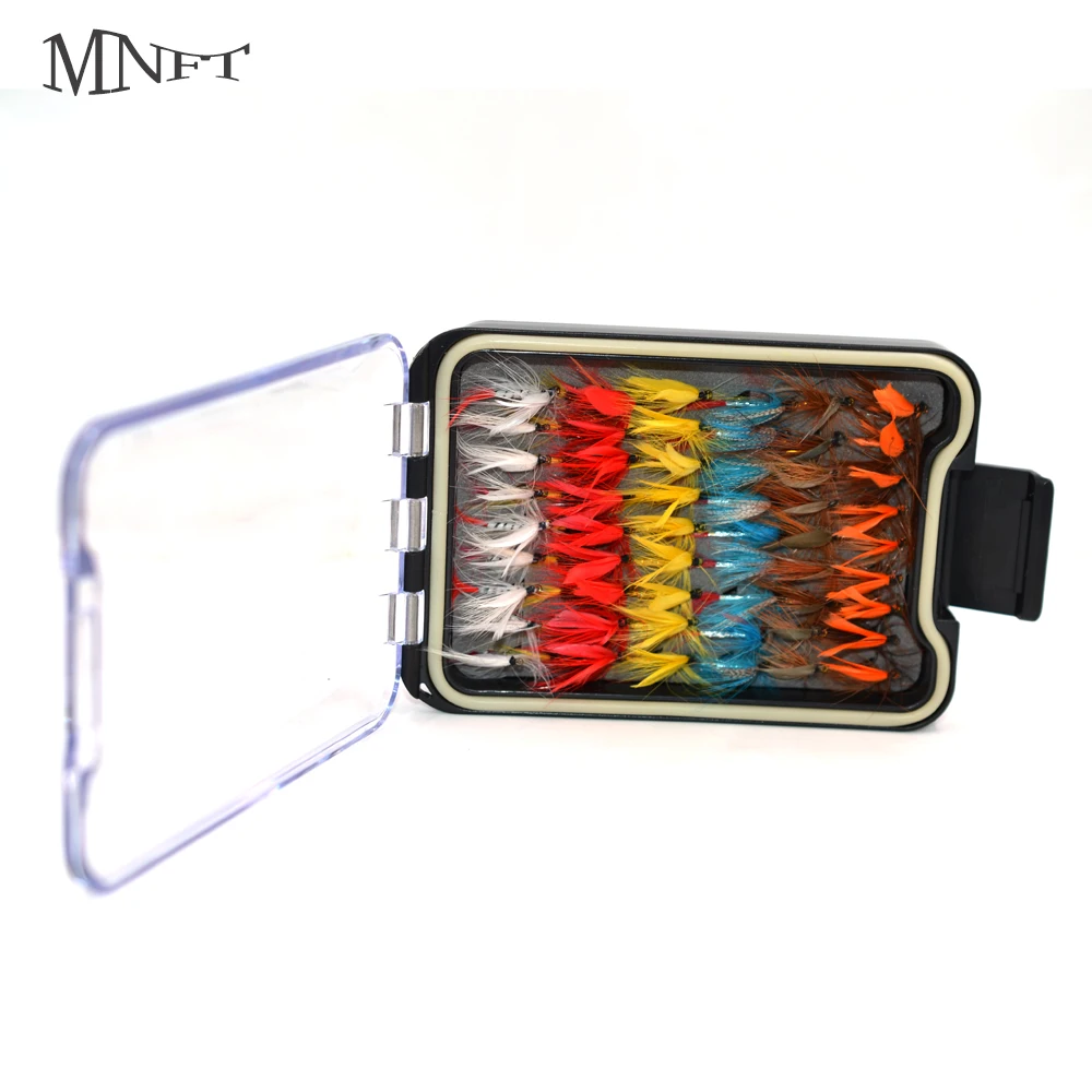 MNFT 40/54/72/120 Boxed Fly Fishing Flies Trout Lures Dry/Wet Flies Nymphs Ice Fishing Lure Artificial Bait Waterproof Pesca Box