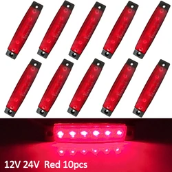 Car Exterior Light 12V / 24V LED 6 SMD Red LED Bus Truck Side Lights Low LED Trailer Warning Light