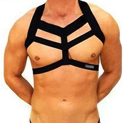 CLEVER-MENMODE Body Bondage Costume Mens Chest Harness Lingerie Men Halter Neck Straps Nightclub Erotic Hollow Out Costume