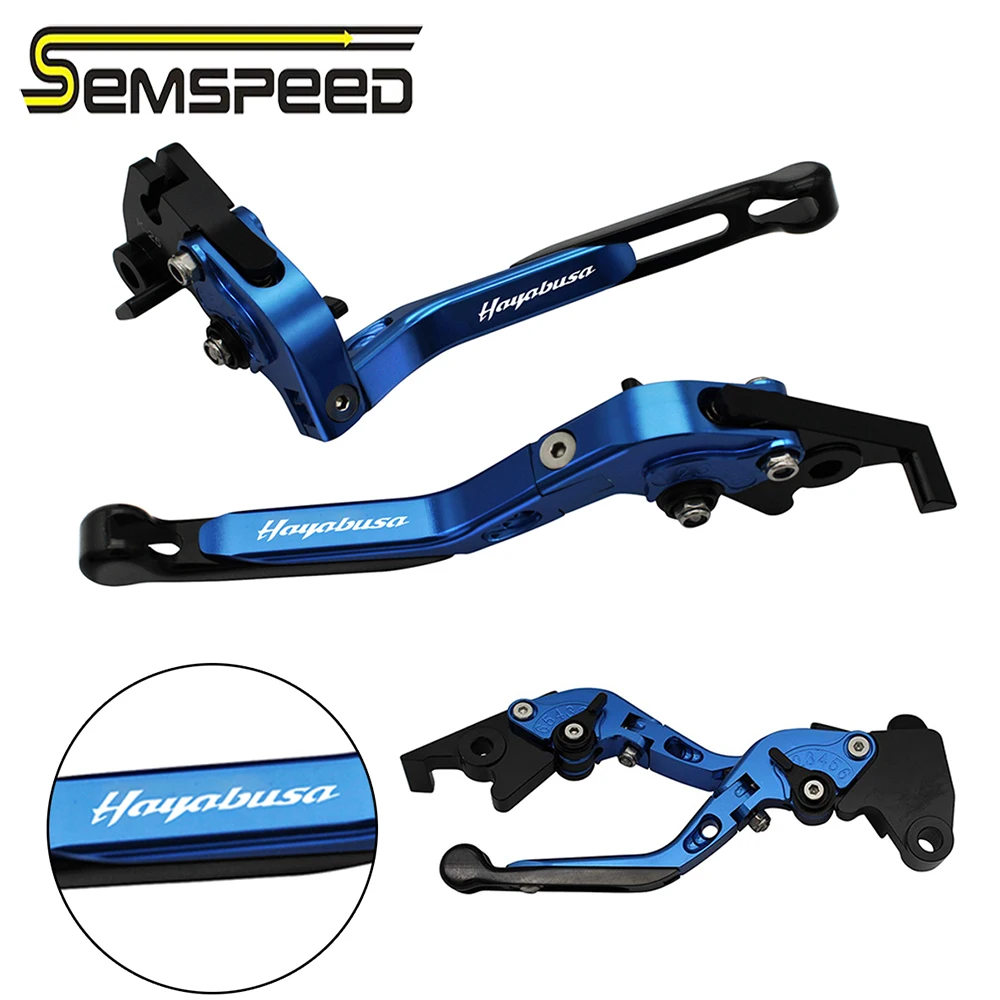 SEMSPEED HAYABUSA logo For Suzuki HAYABUSA/GSXR1300 2008-2020 Motorcycle CNC Foldable Extendable Brake Clutch Lever Handle Grips