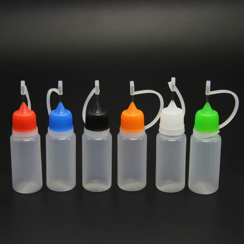 2022 New 1pc 10ml Plastic Squeezable Needle Bottles Eye Liquid Dropper Sample Drop Can Be Glue Applicator Refillable Vail