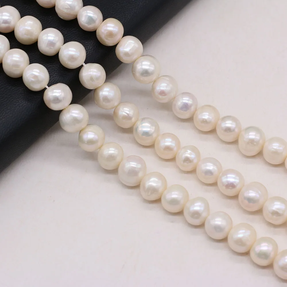 Natural Freshwater Pearl Round Beads White Loose Exquisite Beads For Jewelry Making DIY Charm Bracelet Necklace Accessories 36cm