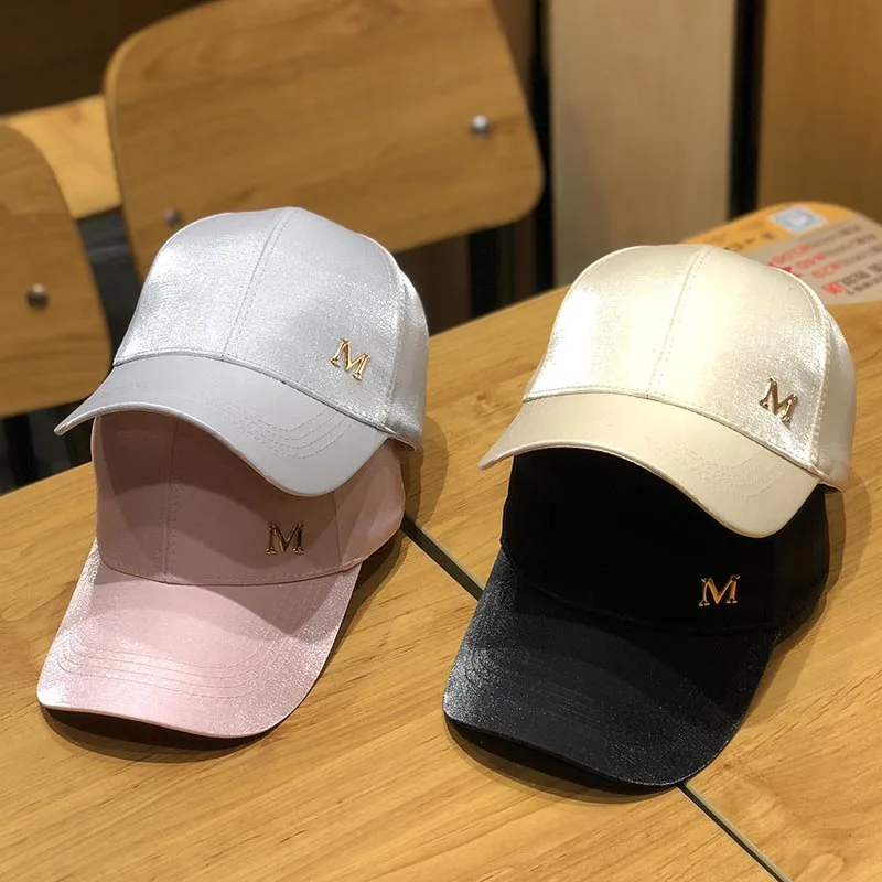 Women\'s Hats Korean Version of The Trendy Wild Satin Baseball Cap Fashion Casual M Standard Hat Summer Shade Men\'s Hip-hop Caps