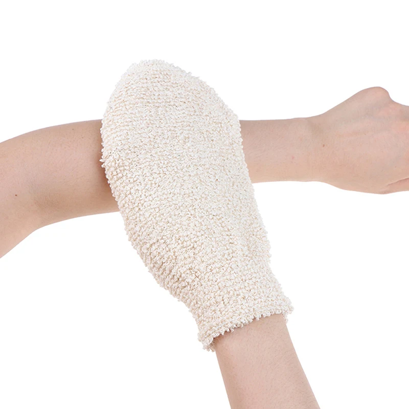 1/2Pcs Exfoliating Hemp Glove Mitt Mitten Bath Sponge Scrubber Remove Dead Skin Deep Clean & Invigorate Your Skin Double Side