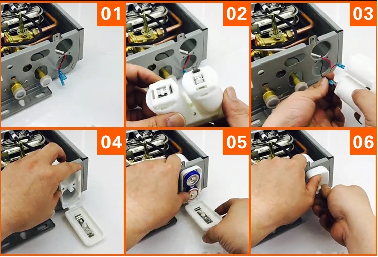 صندوق بطارية عالمي مزدوج لسخان المياه بالغاز ، أجزاء بلاستيكية ، صندوق بطارية مزدوج (أبيض)