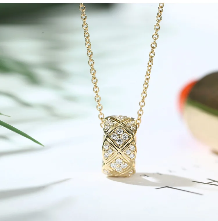 Premium luxury gold wild ring zircon pendant fashion classic 925 silver transfer bead zircon necklace wedding party jewelry gift