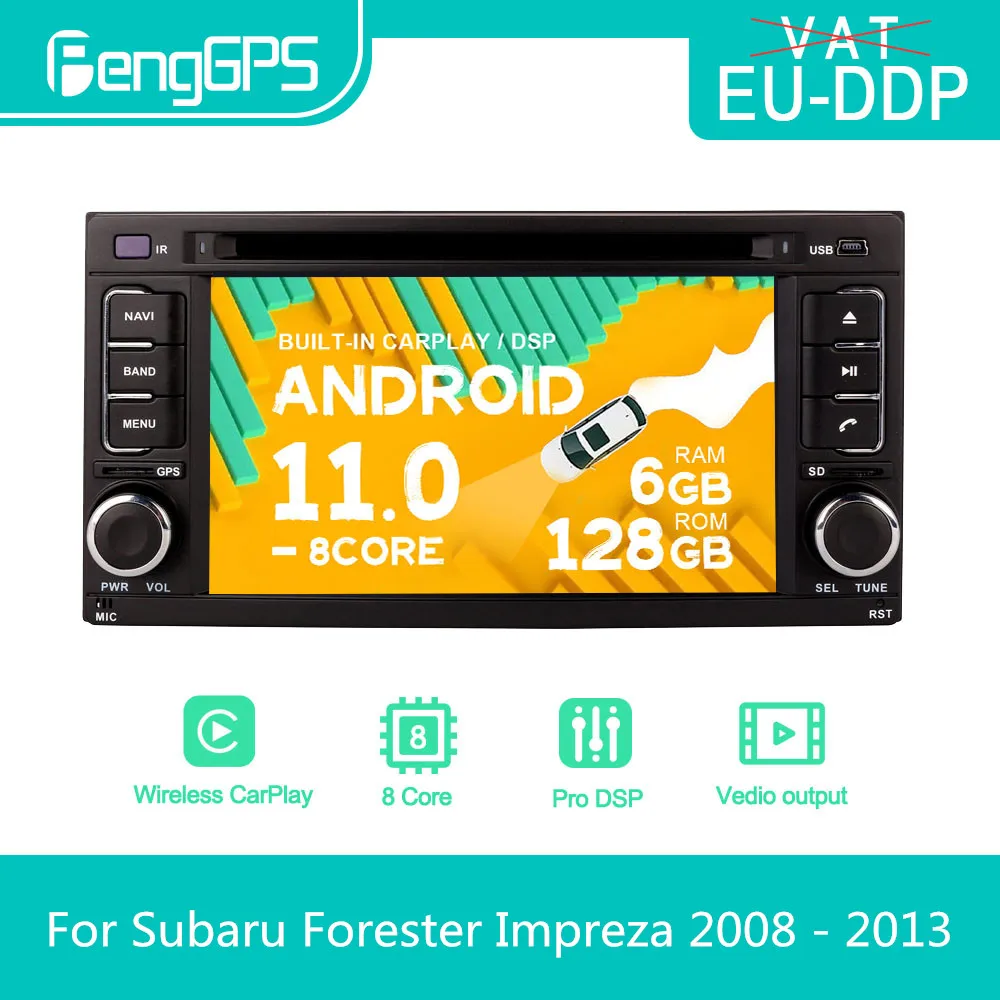 For Subaru Forester Impreza 2008 - 2013 ​Android Car Radio Stereo DVD Multimedia Player 2 Din Autoradio GPS Navi PX6 Unit Screen