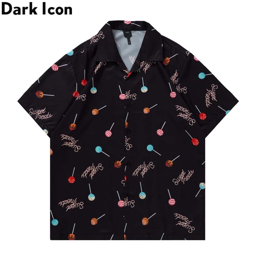 

Dark Icon Lollipop Hawaiian Shirt Men Summer Street Fashion Men's Polo Shirt Light Weight Material Shirts for Man