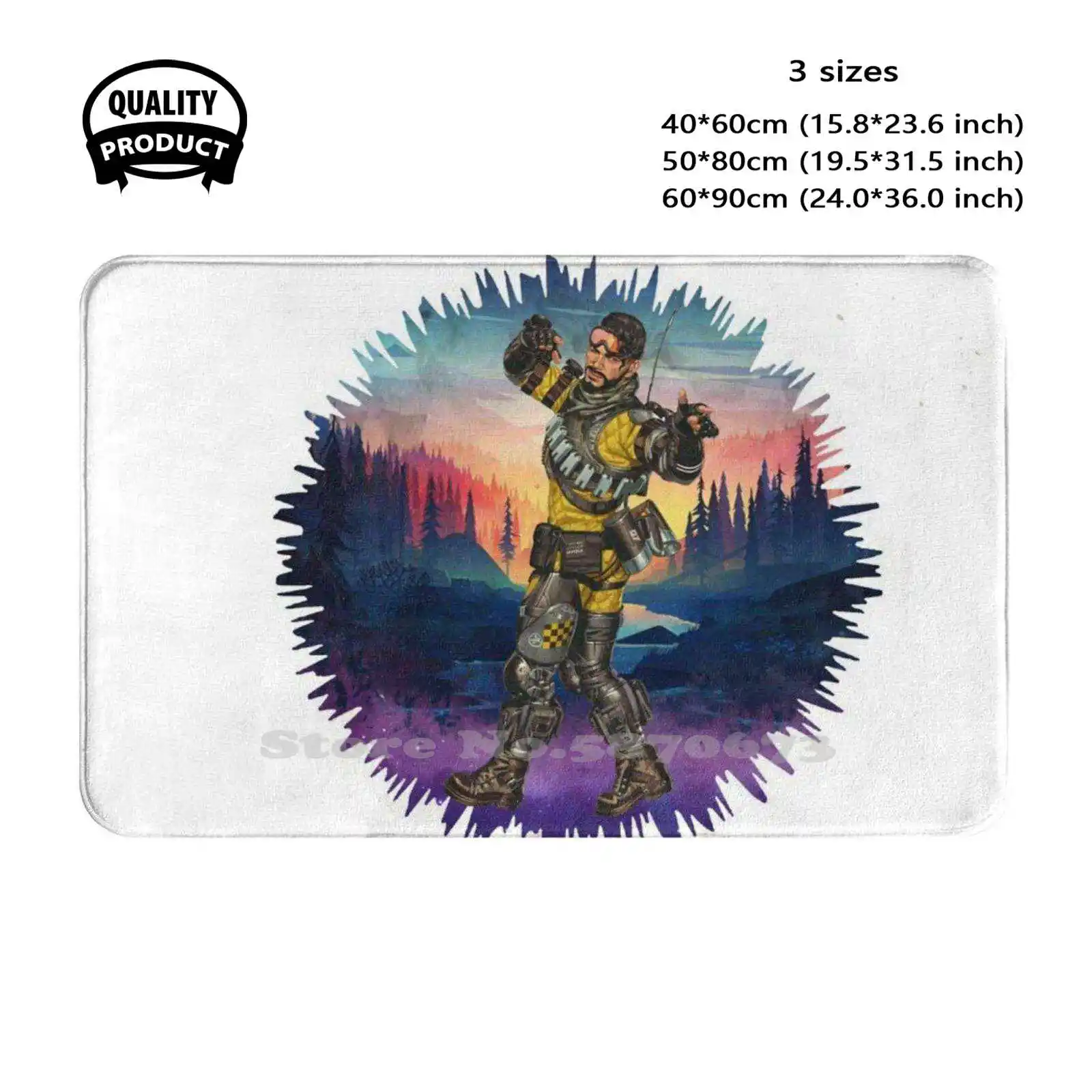 Apex Legends-Mirage Splash Art Soft Cushion Home Carpet Door Mat Car Rug Apex Legends Gear Eighties Synthwave Aesthetic Miami