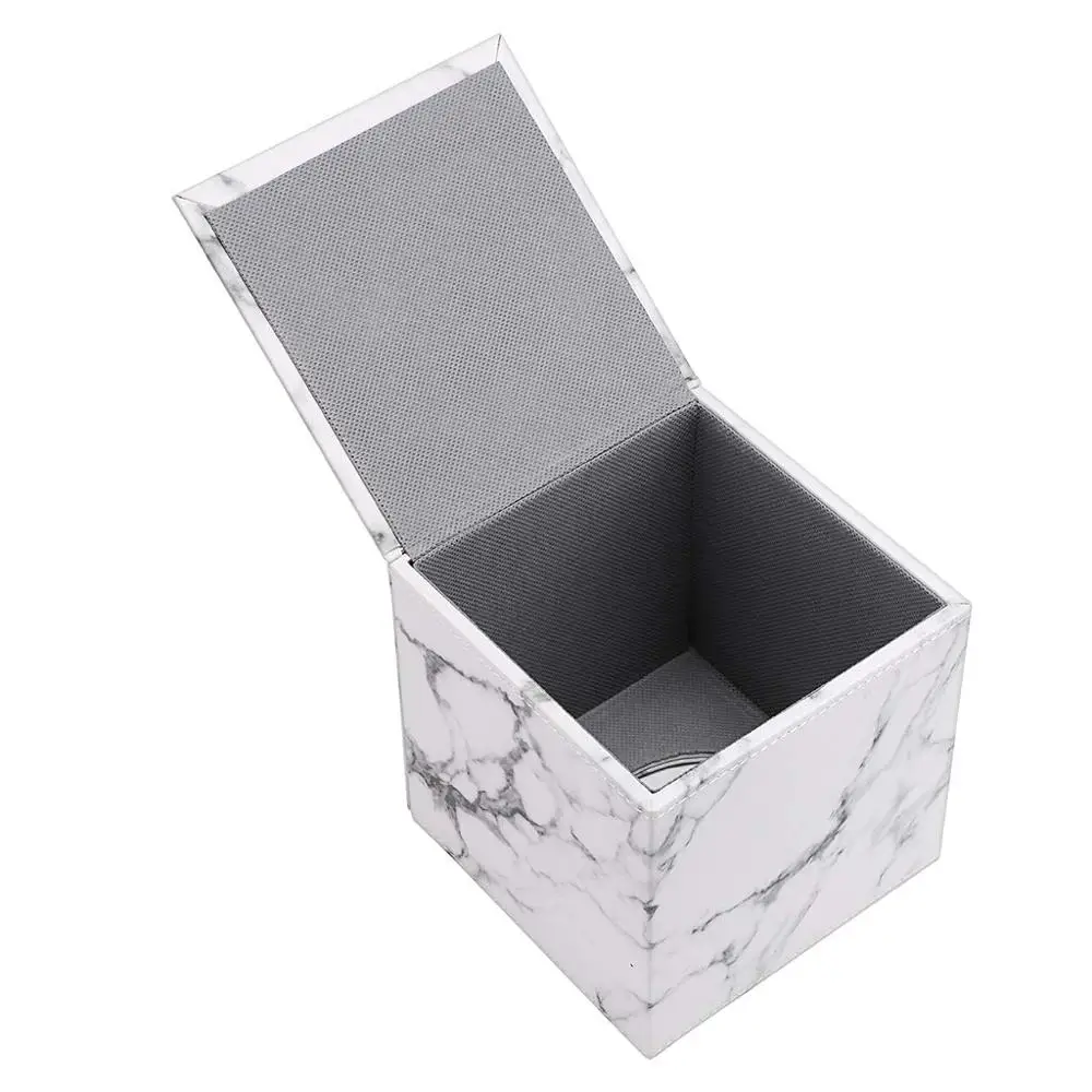 Marble Leather Tissue Box Holder Napkin Holder Pumping Paper Case Dispenser Facial Cover Magnetic Bottom For Home Office Car