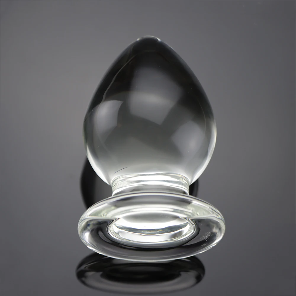 Huge Transparent Anal Plug Thick Glass Smooth Butt Plug Anal Beads Prostate Massage Vagina Anus Expander Sex Toys For Women Men