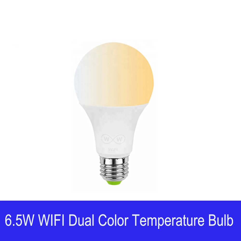 

6,5 W 100-264V Wifi умная Светодиодная лампа с двумя Цвет теплый белый холодный белый светильник лампочка E27 мобильный телефон приложения переключатель для регулировки