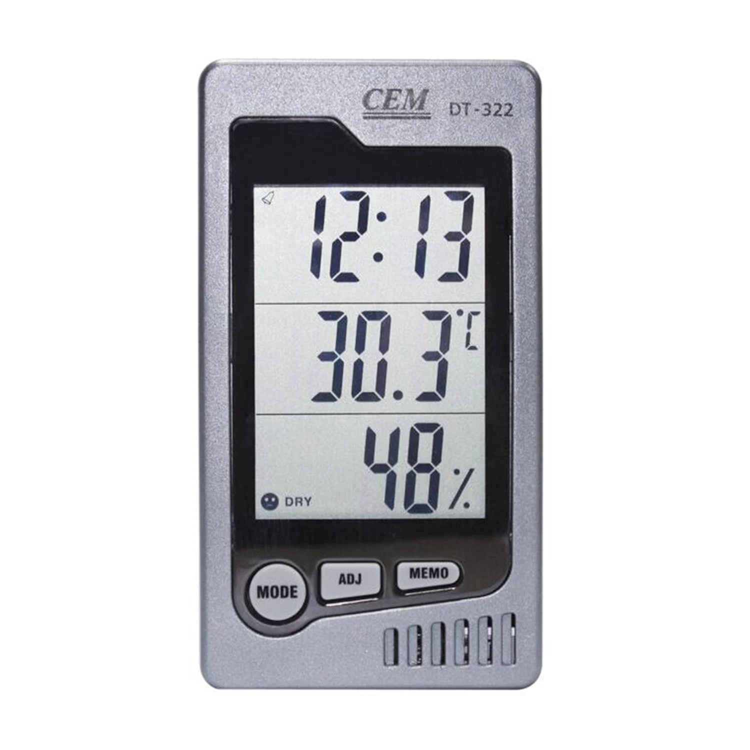 CEM DT-322 Electronic Hygrometer Bedroom Household Tester Indoor Alarm Clock Multifunctional Detector Desktop Thermometer.