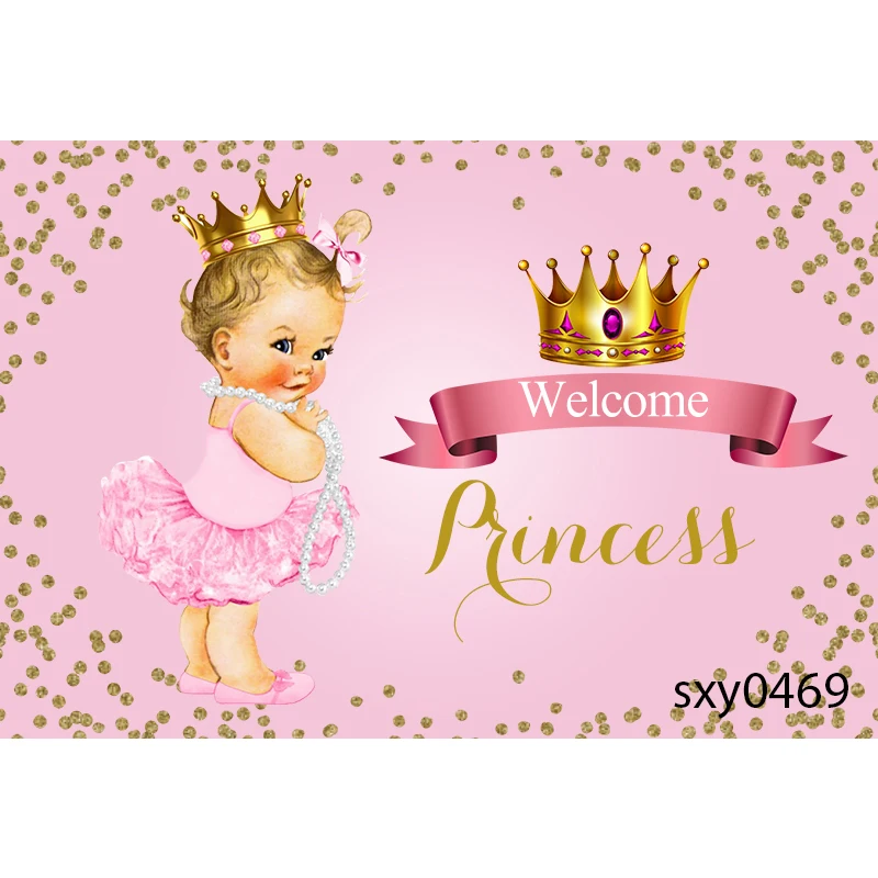 Sensfun rosa blu Royal Princess Prince fotografia sfondo corona d'oro bambini neonato doccia 1 ° compleanno festa sfondo