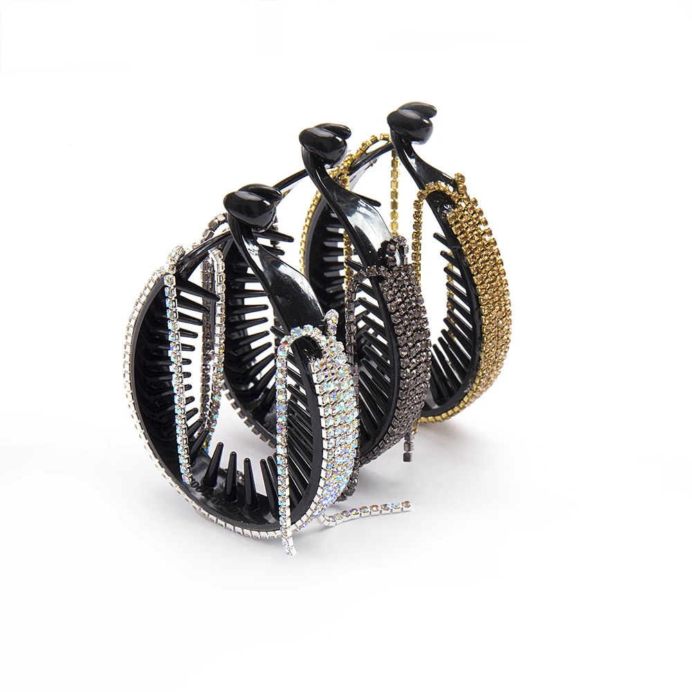 FORWOT-Pinzas para el cabello con borla de diamantes de imitación para mujer, pinzas para el cabello, pasadores, horquilla, diadema, accesorios para