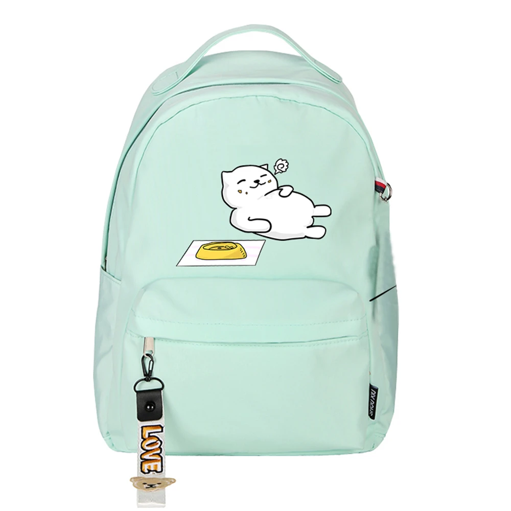 High Quality Neko Atsume Women Cat Backpack Kawaii Cute Bagpack Pink School Bags Cartoon Travel Backpack Laptop Daypack